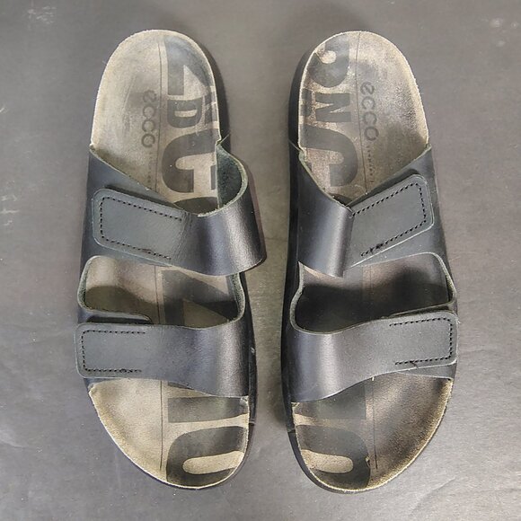 ecco 2nd Cozmo Sandals Black Strap Size 8-8.5 - Picture 1 of 10
